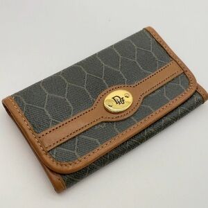 Christian Dior Honeycomb Brown Key Keychain Case